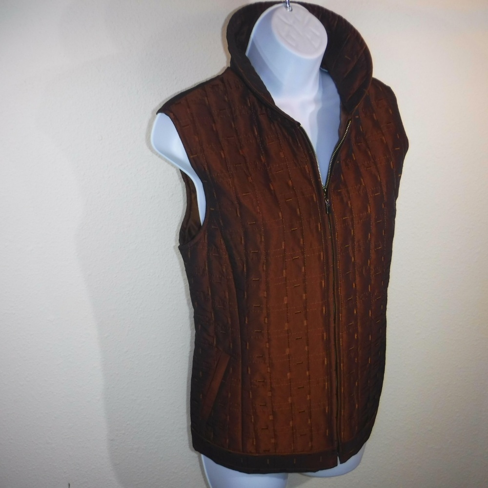 Surprise Copper  Quilted and Lined Zip Vest Sz 77